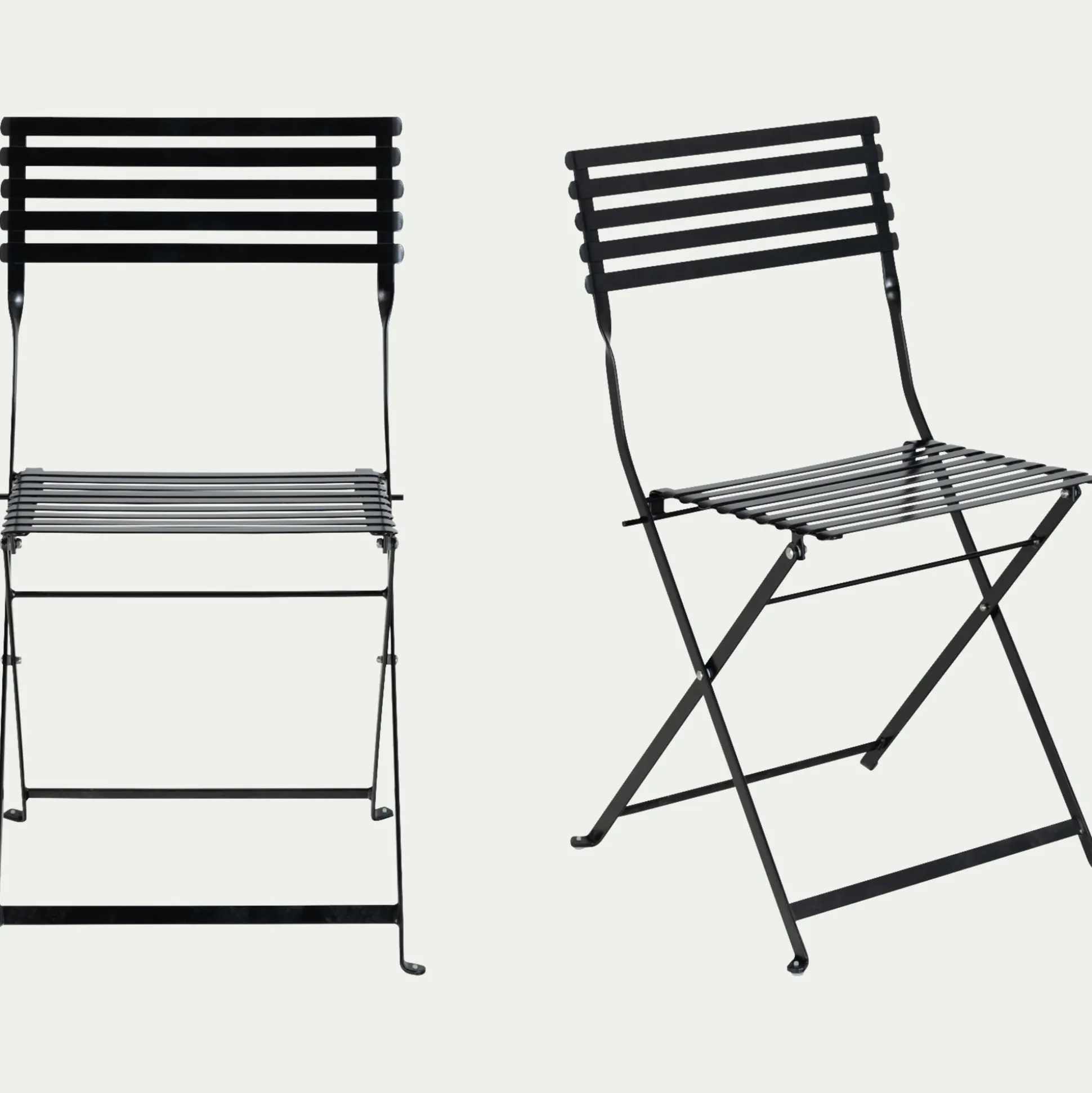 Chaise de jardin pliante en acier - noir