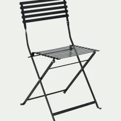 Chaise de jardin pliante en acier - noir