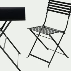 Chaise de jardin pliante en acier - noir
