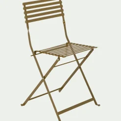 Chaise de jardin pliante en acier - jaune alep