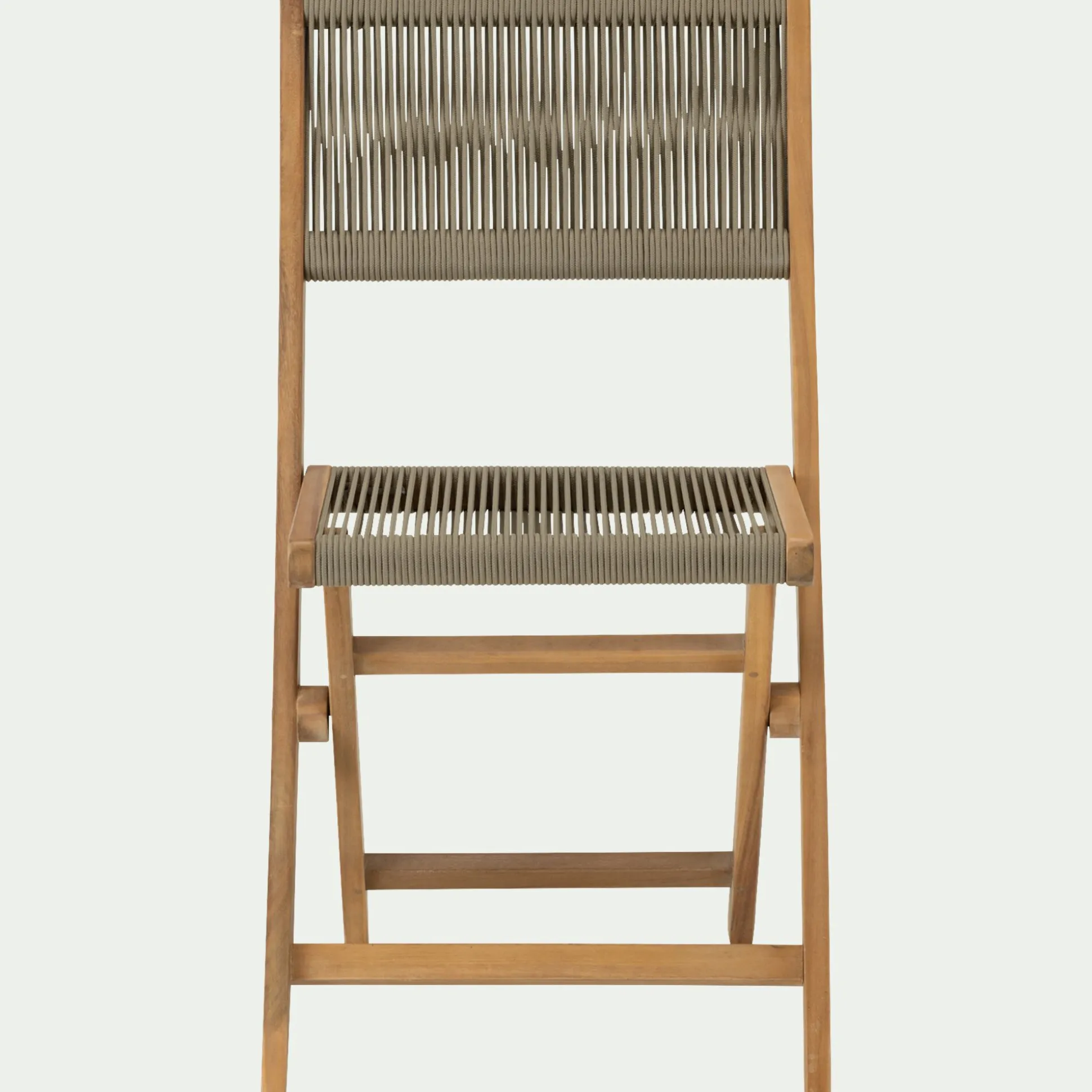 Chaise de jardin pliante en acacia et corde - bois clair