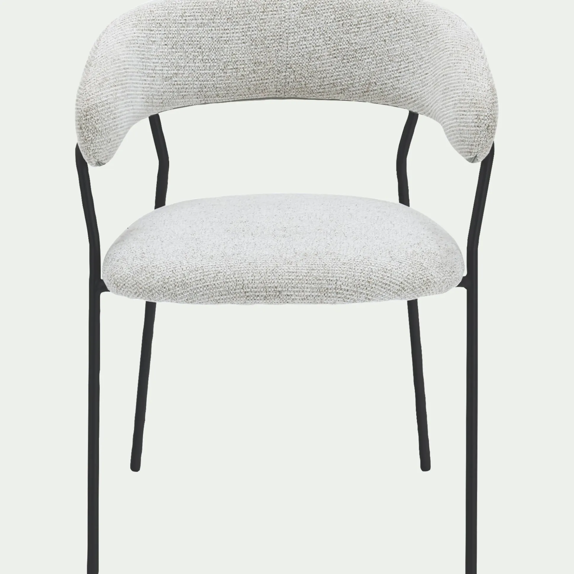 Chaise de repas avec accoudoirs en tissu - beige