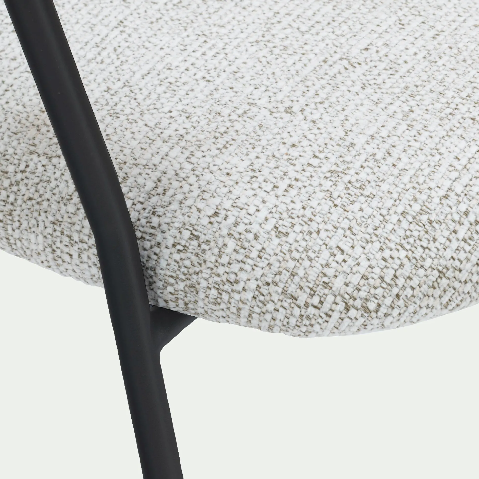 Chaise de repas avec accoudoirs en tissu - beige