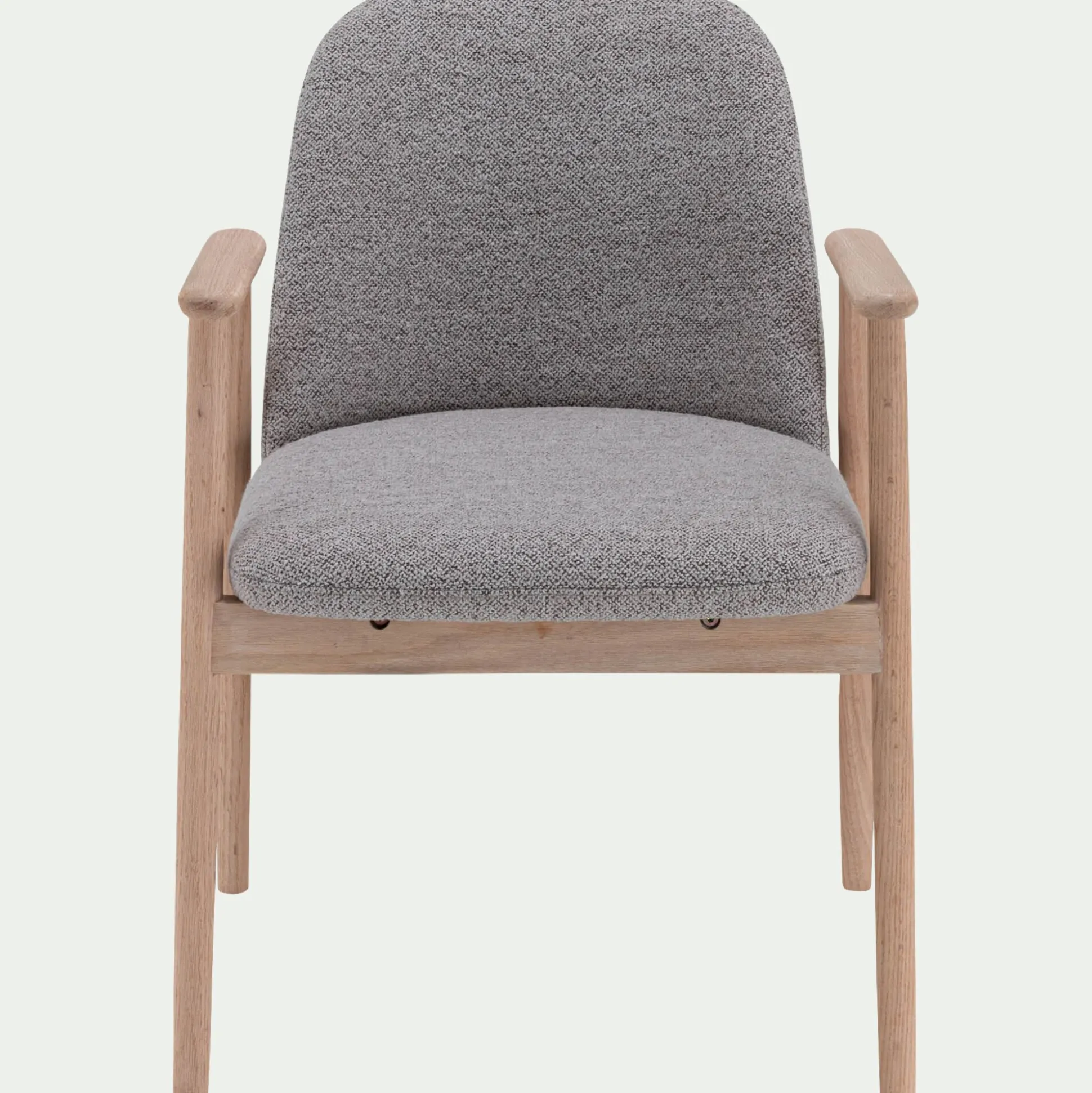 Chaise de repas avec accoudoirs en tissu - gris