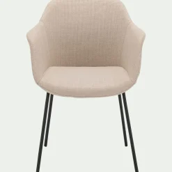 Chaise de repas avec accoudoirs en tissu - beige alpilles