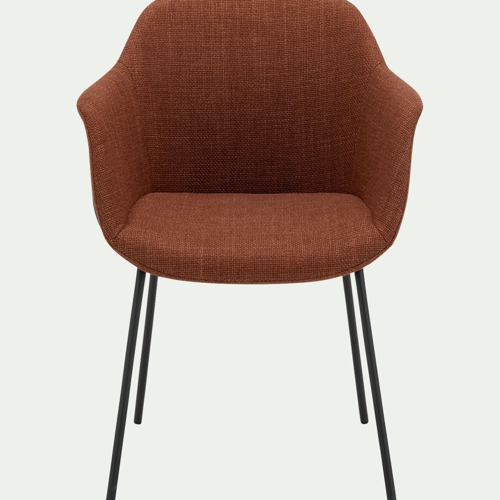 Chaise de repas avec accoudoirs en tissu - brun rustrel