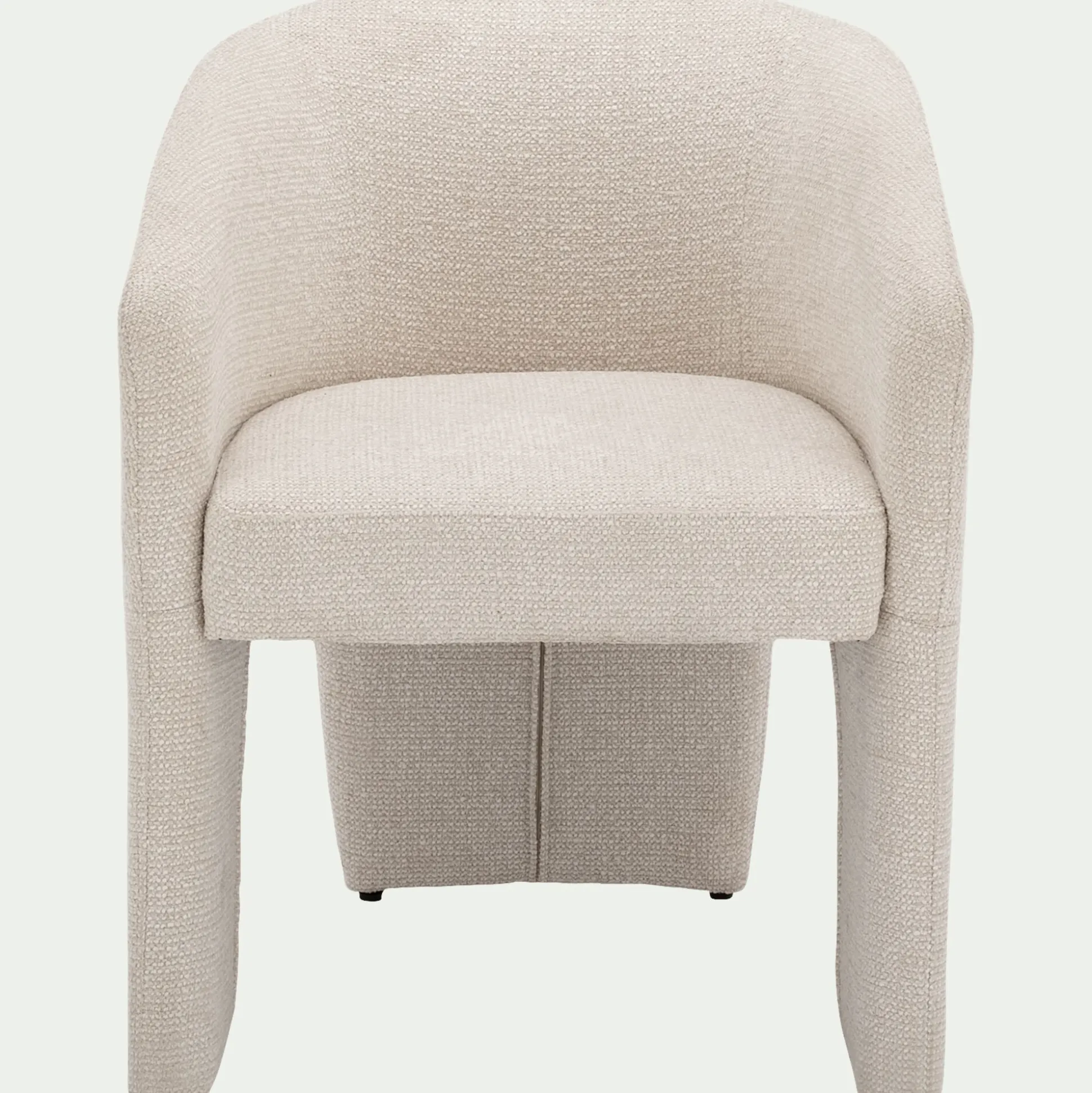 Chaise de repas contemporaine avec accoudoirs en tissu - beige