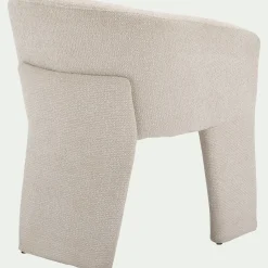 Chaise de repas contemporaine avec accoudoirs en tissu - beige