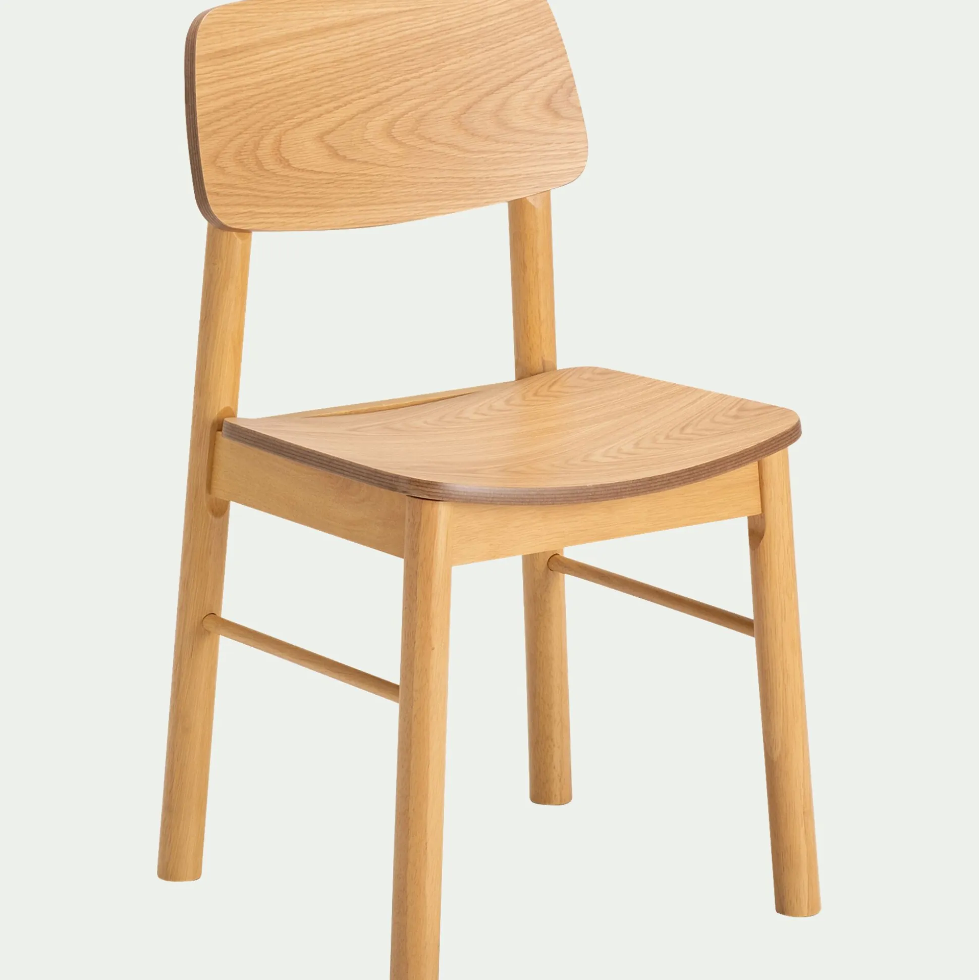 Chaise de repas en chêne et hévéa - bois clair