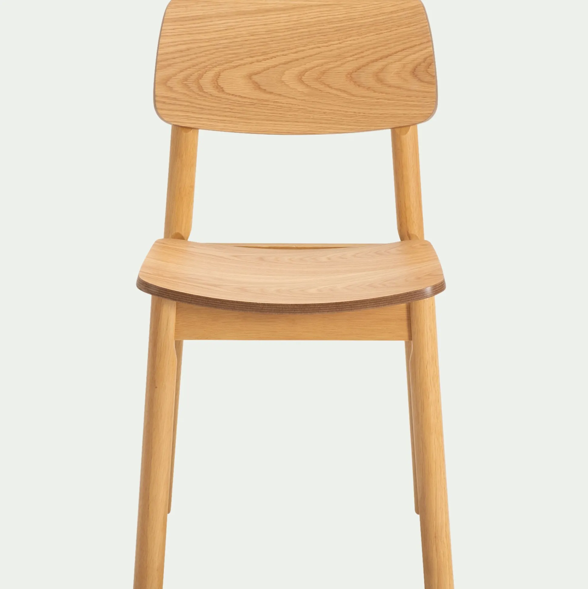 Chaise de repas en chêne et hévéa - bois clair