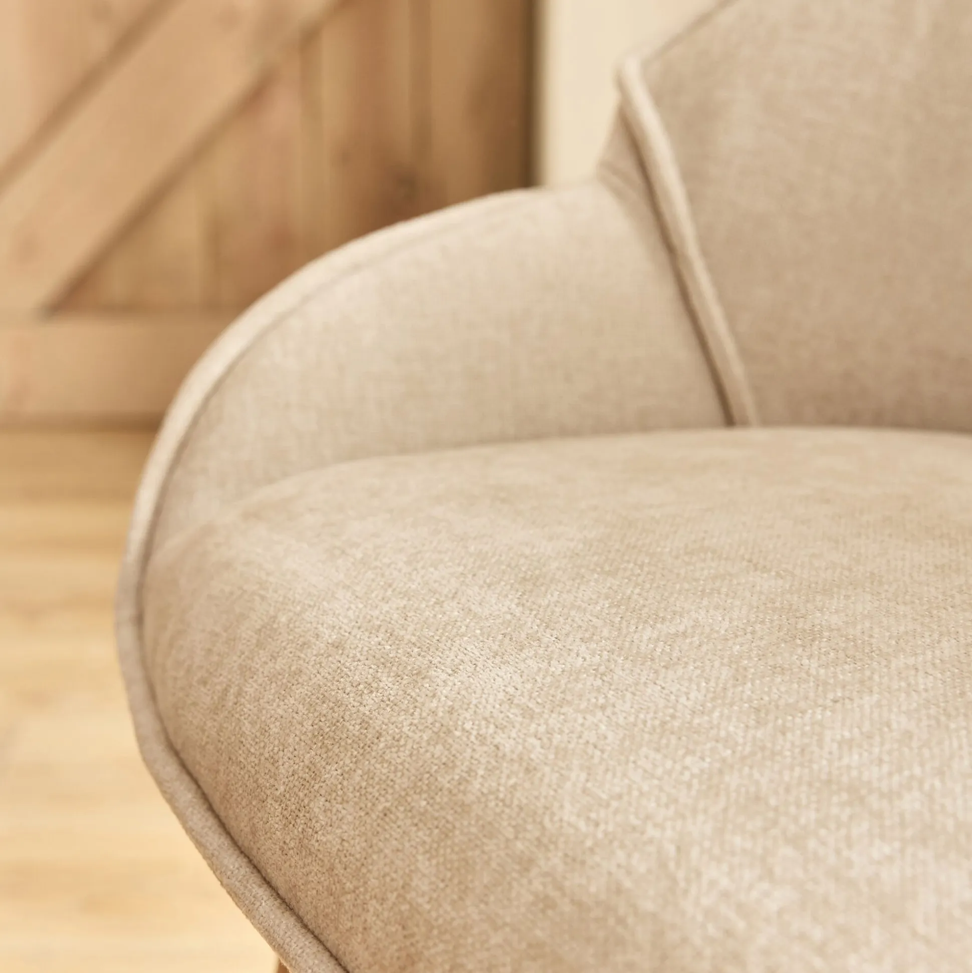 Chaise de repas en tissu - blanc écru