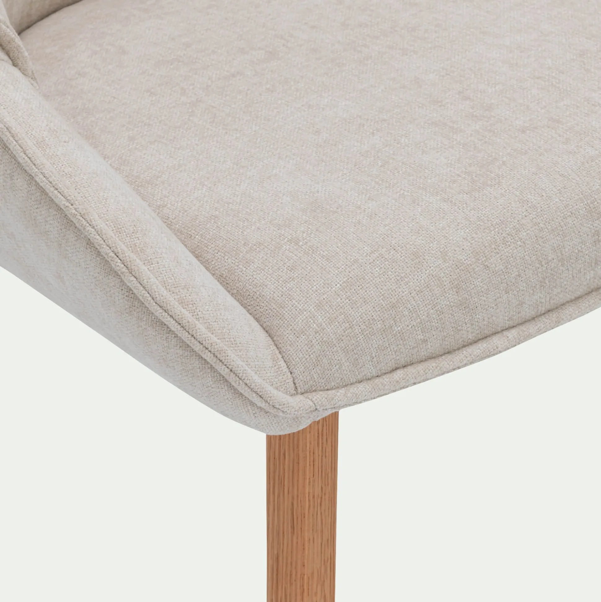 Chaise de repas en tissu - blanc écru