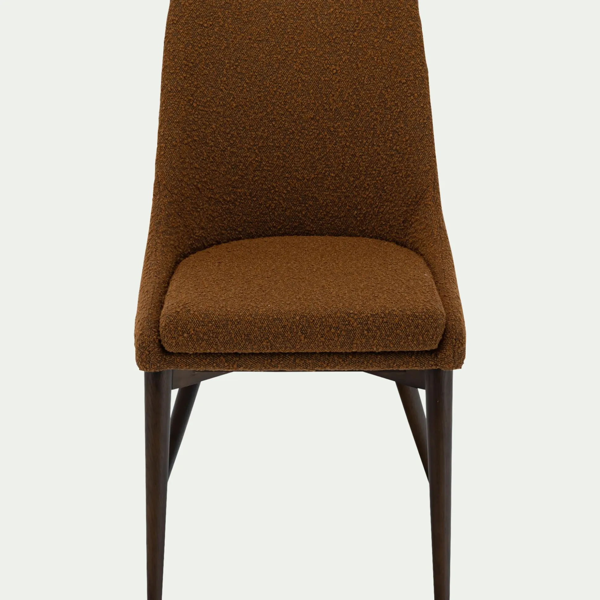 Chaise de repas en tissu bouclette rasé - brun chataignier