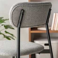 Chaise de repas en tissu - gris