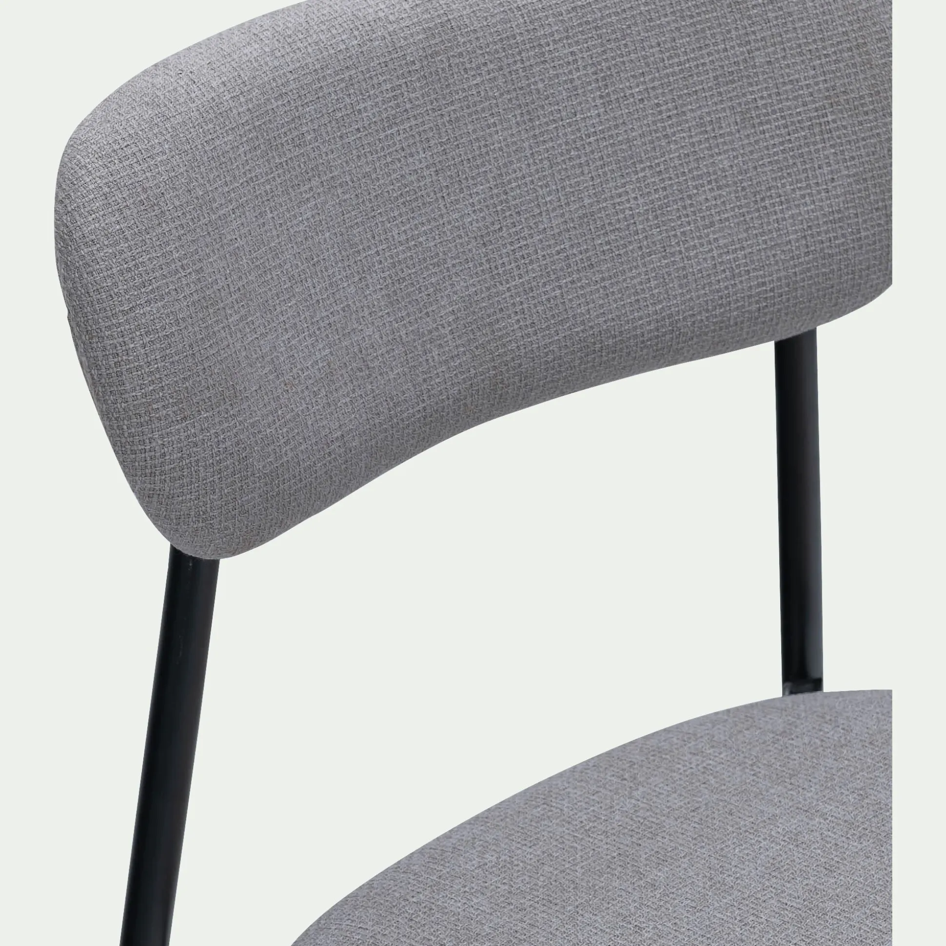 Chaise de repas en tissu - gris