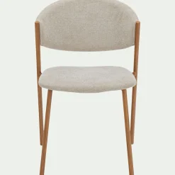 Chaise de repas épurée en tissu - beige