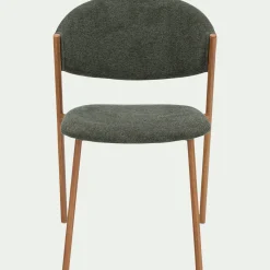 Chaise de repas épurée en tissu - vert