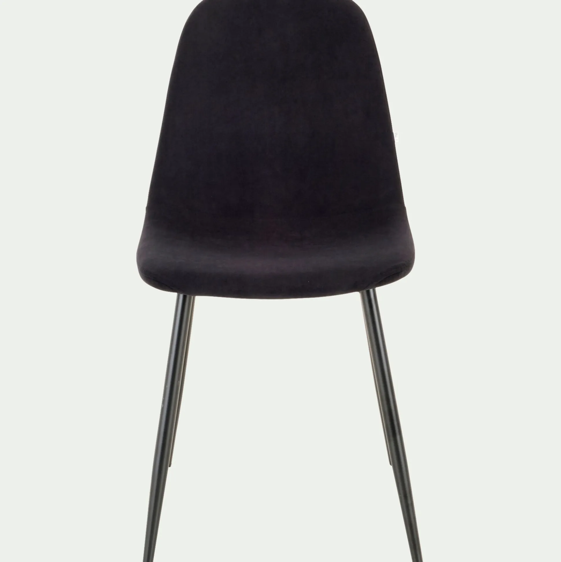 Chaise en acier effet bois et tissu - noir