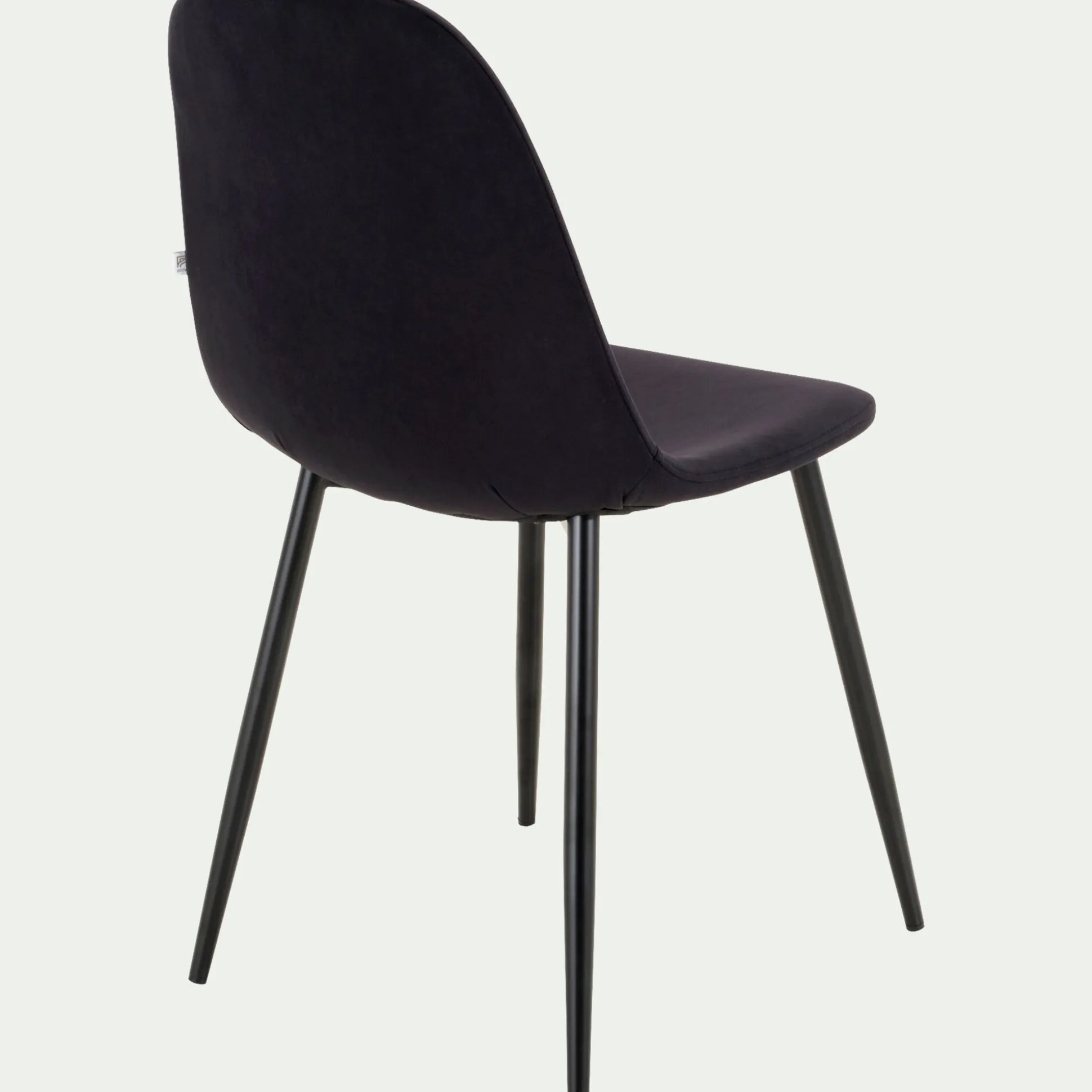 Chaise en acier effet bois et tissu - noir
