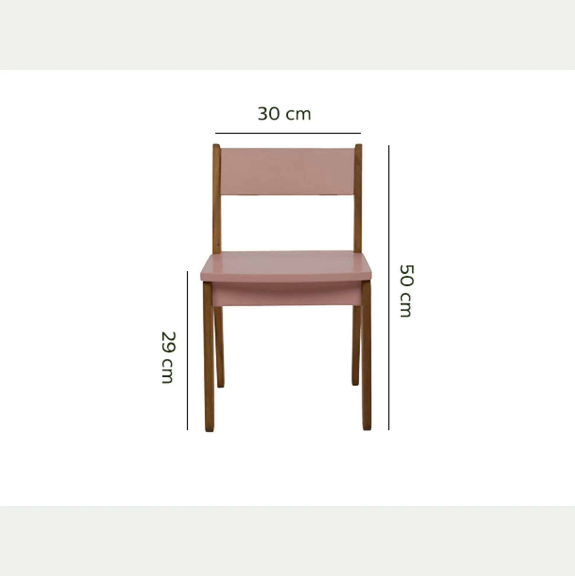 Chaise enfant en acacia - rose