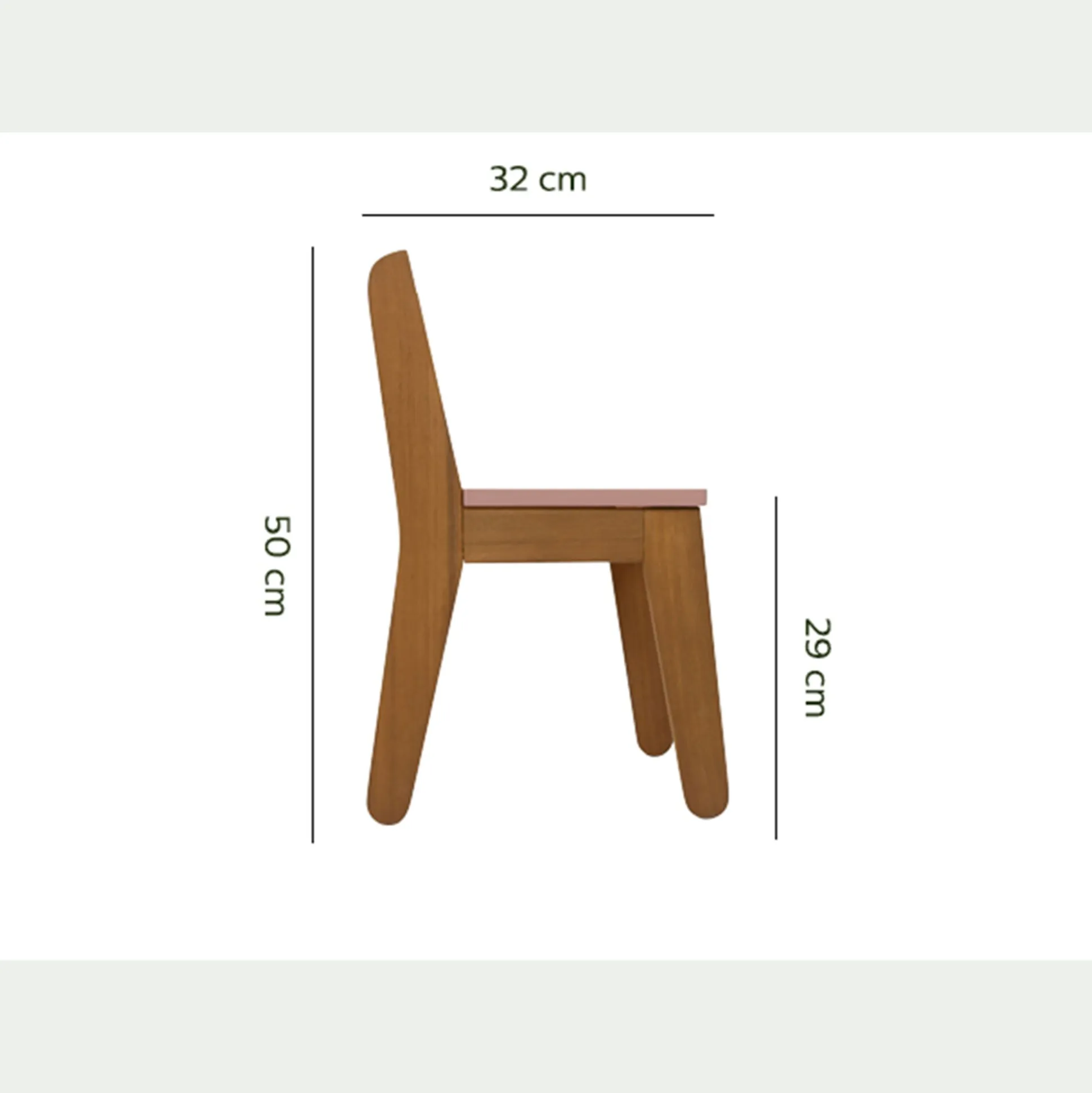 Chaise enfant en acacia - rose