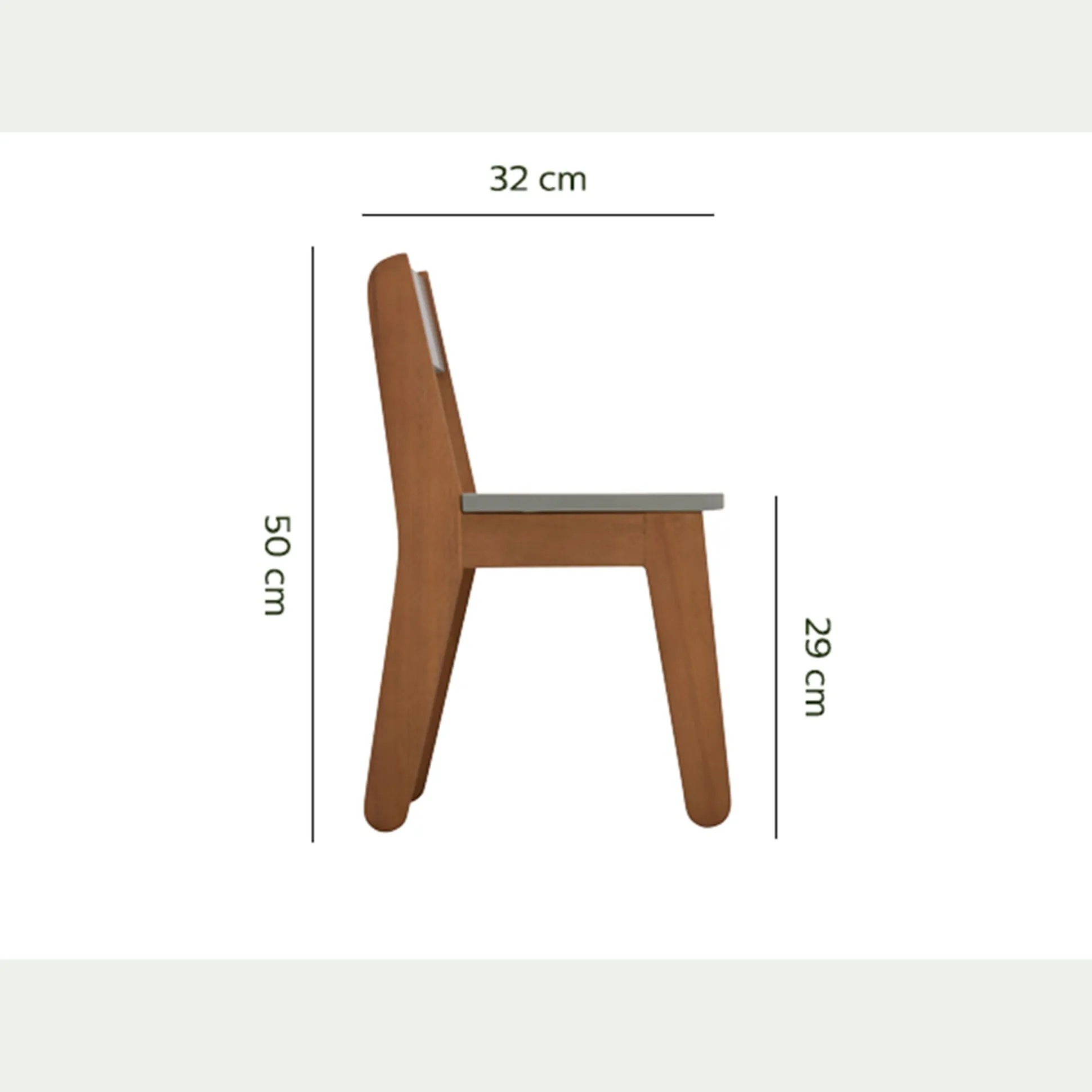 Chaise enfant en acacia - vert olivier