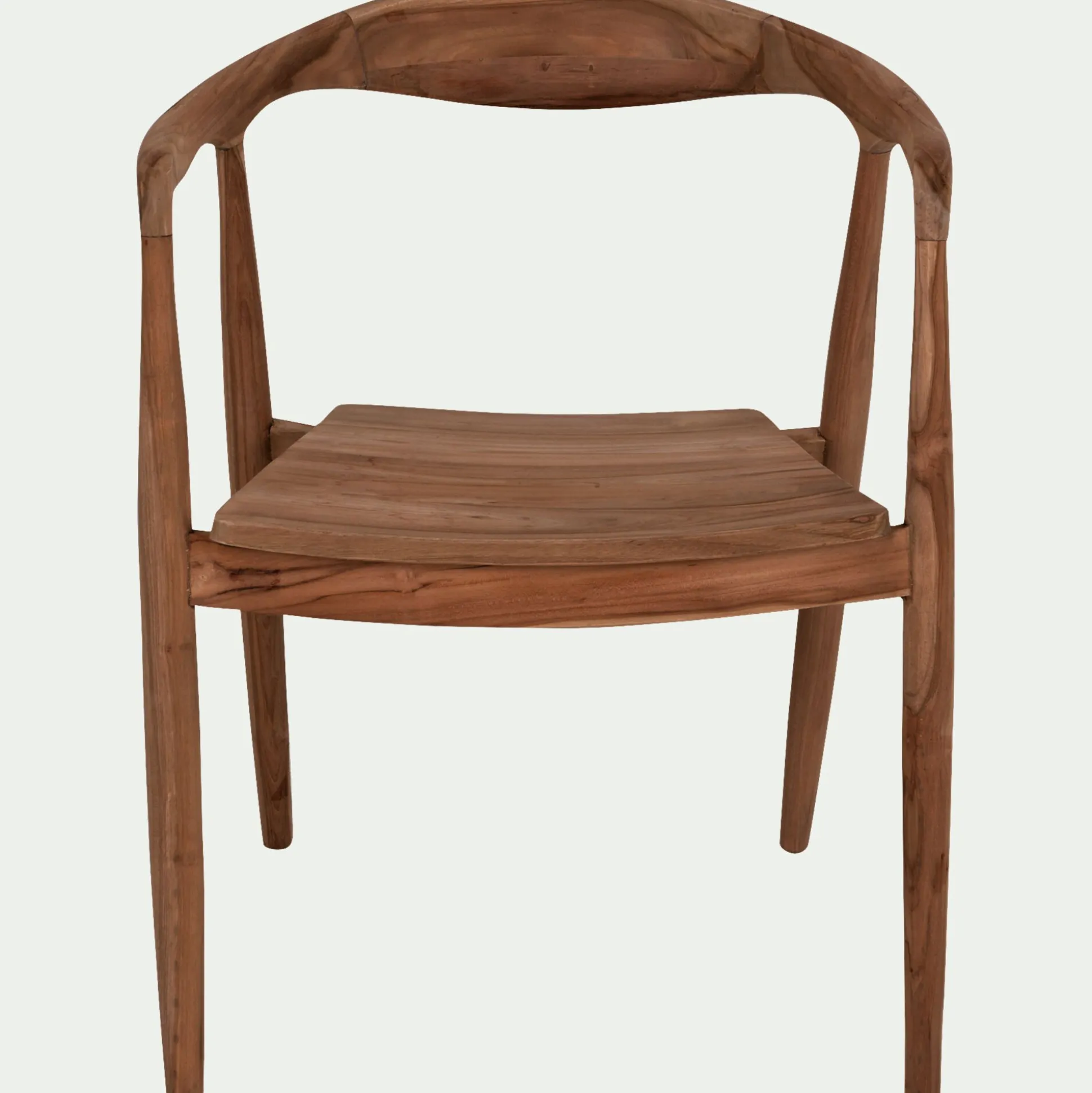 Chaise en teck avec accoudoirs - bois foncé