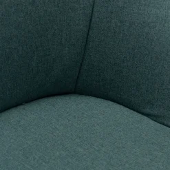 Chaise en tissu avec accoudoirs et piétement naturel - vert cèdre