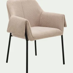Chaise en tissu avec accoudoirs - gris