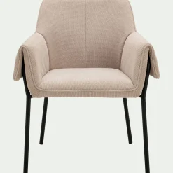 Chaise en tissu avec accoudoirs - gris