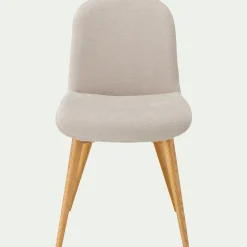 Chaise en tissu avec pied en frêne - beige