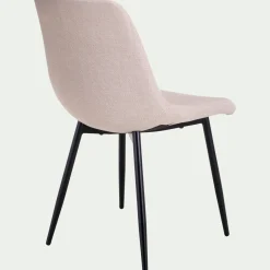 Chaise en tissu bouclettes et en métal - beige