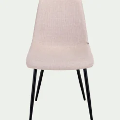 Chaise en tissu bouclettes et en métal - beige