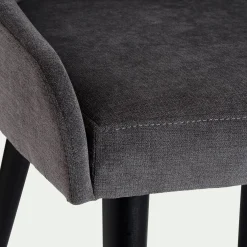 Chaise en tissu effet velours - gris
