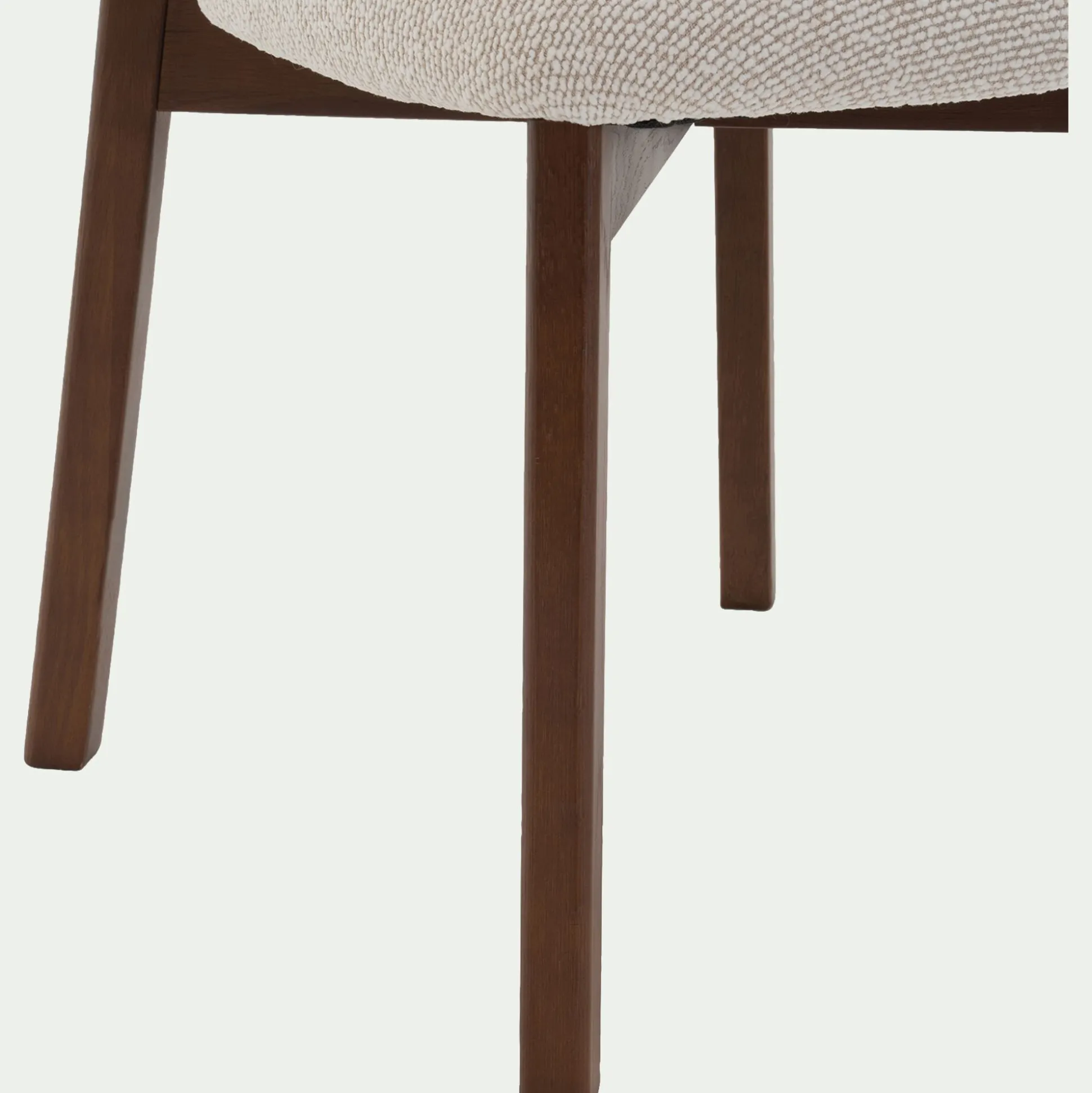 Chaise en tissu et bois de chêne foncé sans accoudoirs - beige