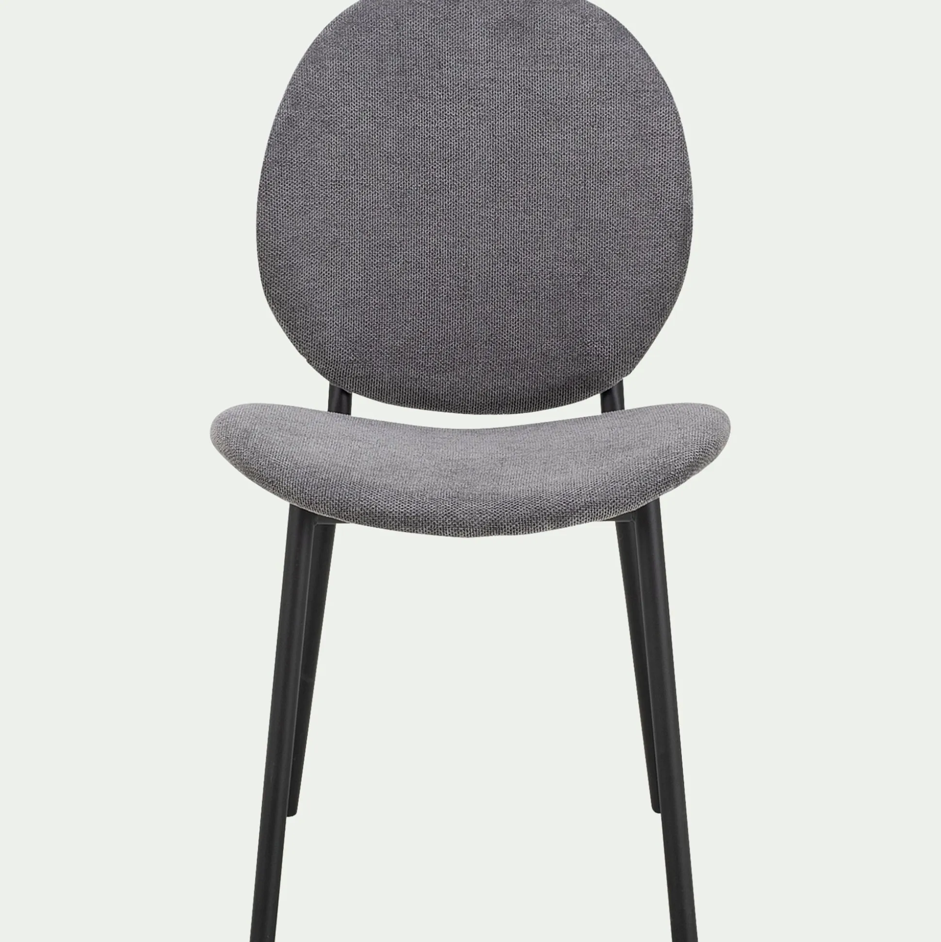 Chaise en tissu et bois d'eucalyptus - gris anthracite