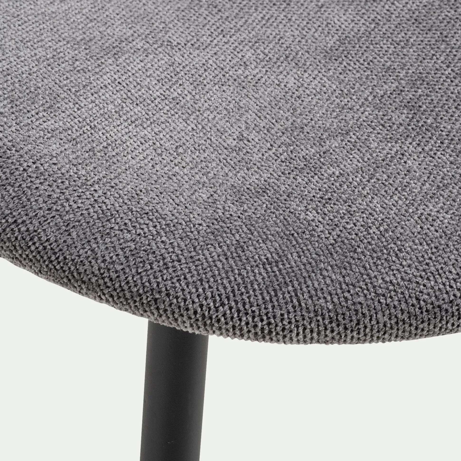 Chaise en tissu et bois d'eucalyptus - gris anthracite