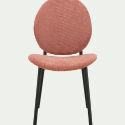 Chaise en tissu et bois d'eucalyptus - terracotta