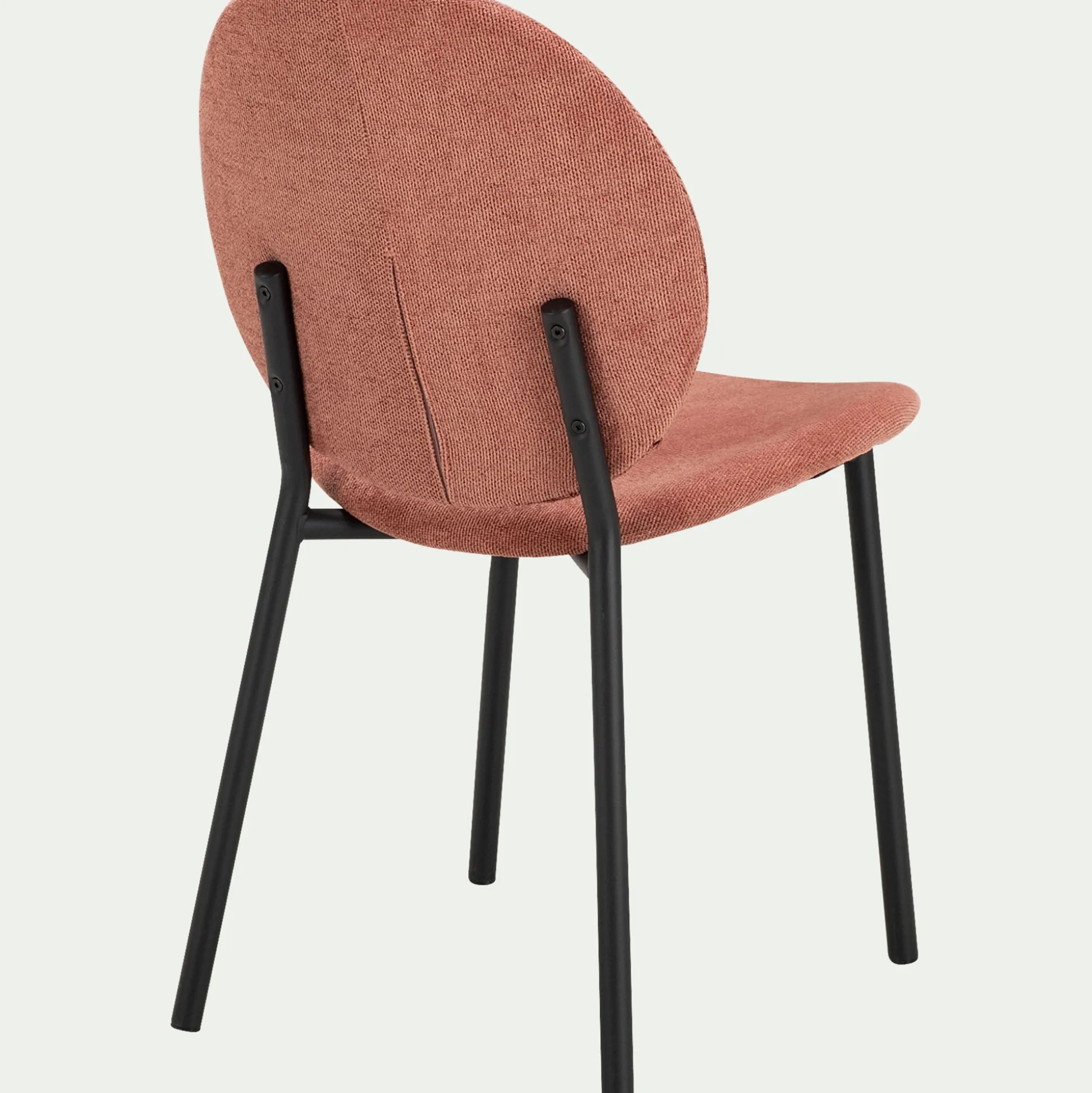 Chaise en tissu et bois d'eucalyptus - terracotta