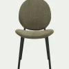 Chaise en tissu et bois d'eucalyptus - vert