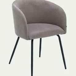 Chaise en tissu et métal avec accoudoirs - beige alpilles