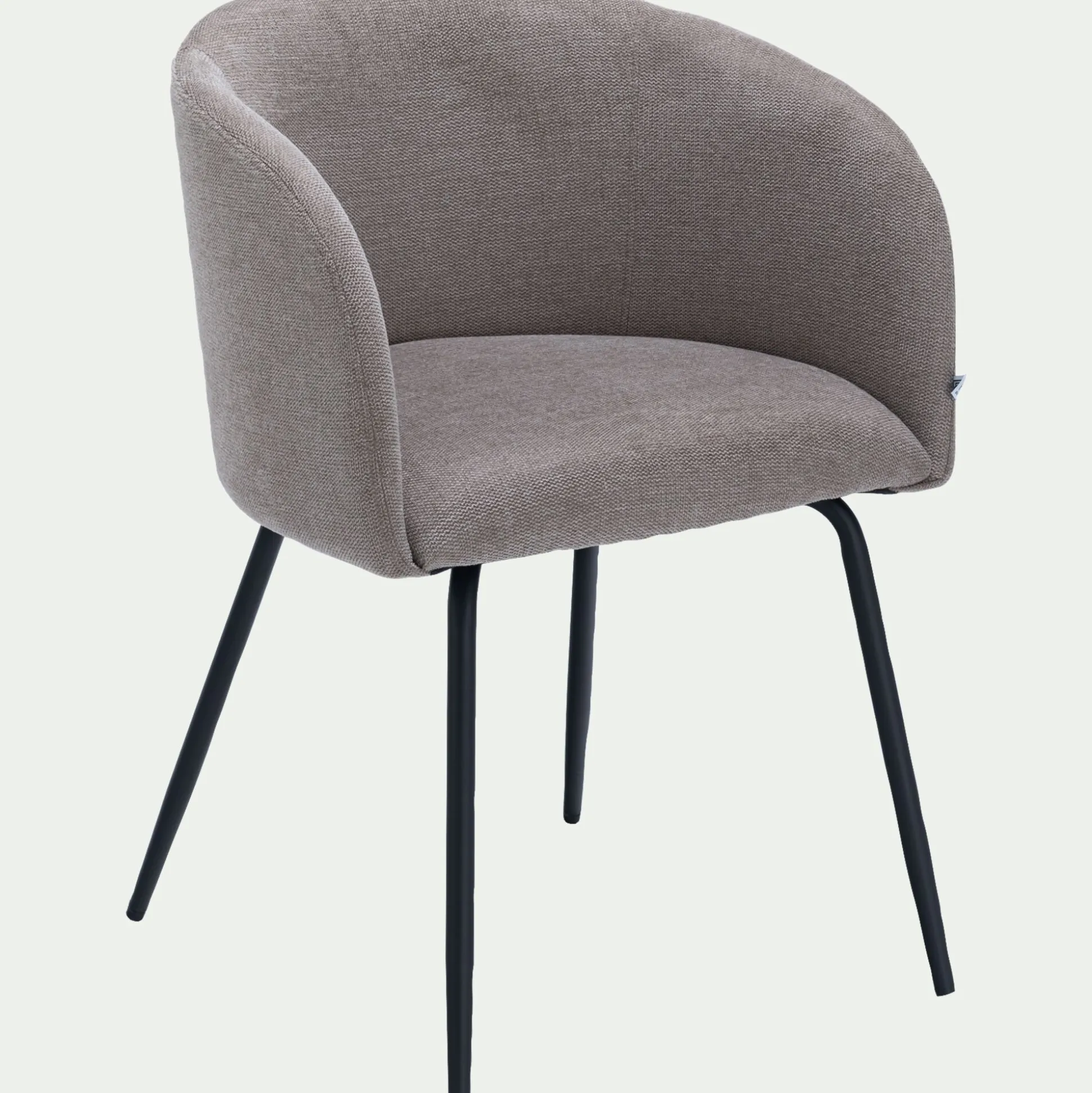Chaise en tissu et métal avec accoudoirs - beige alpilles