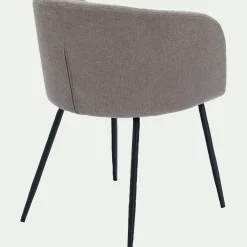 Chaise en tissu et métal avec accoudoirs - beige alpilles