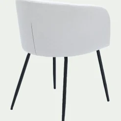 Chaise en tissu et métal avec accoudoirs - blanc ventoux