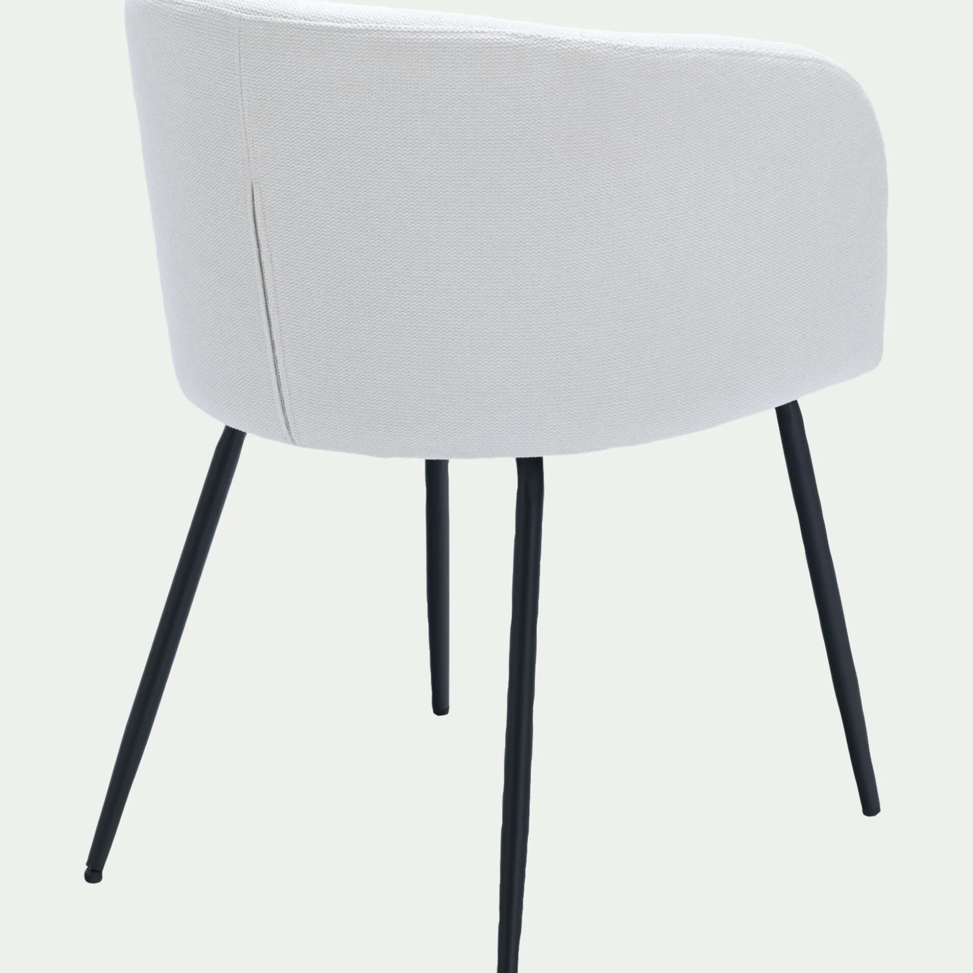Chaise en tissu et métal avec accoudoirs - blanc ventoux