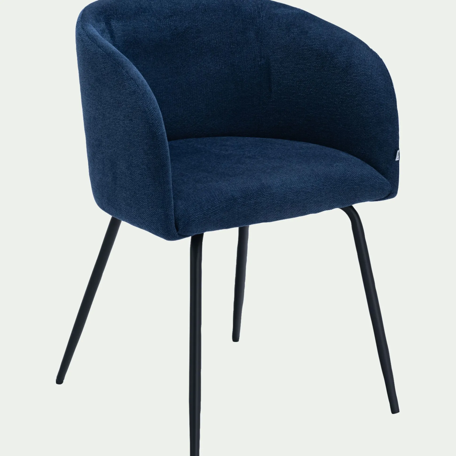 Chaise en tissu et métal avec accoudoirs - bleu figuerolles