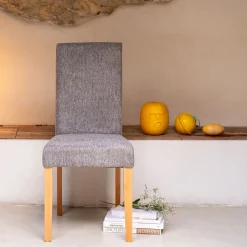 Chaise en tissu sans accoudoirs - gris