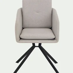 Chaise pivotante avec accoudoirs en tissu - gris borie