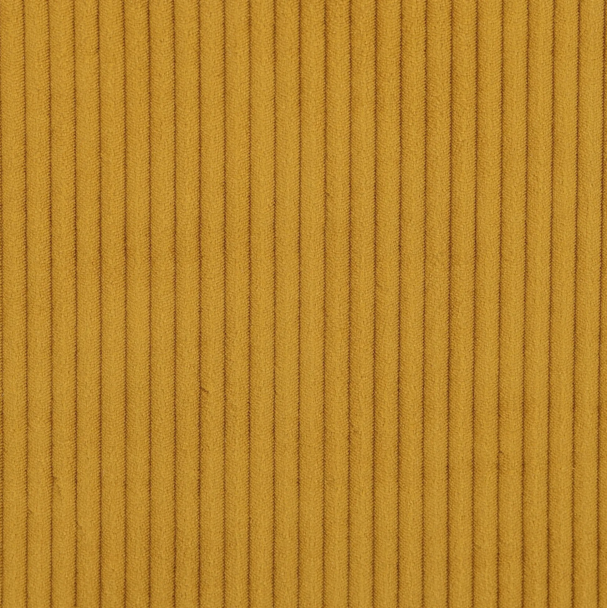 Chaise pivotante en velours côtelé et piétement en fer - jaune argan