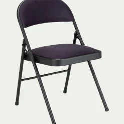 Chaise pliante en métal et tissu - noir calabrun